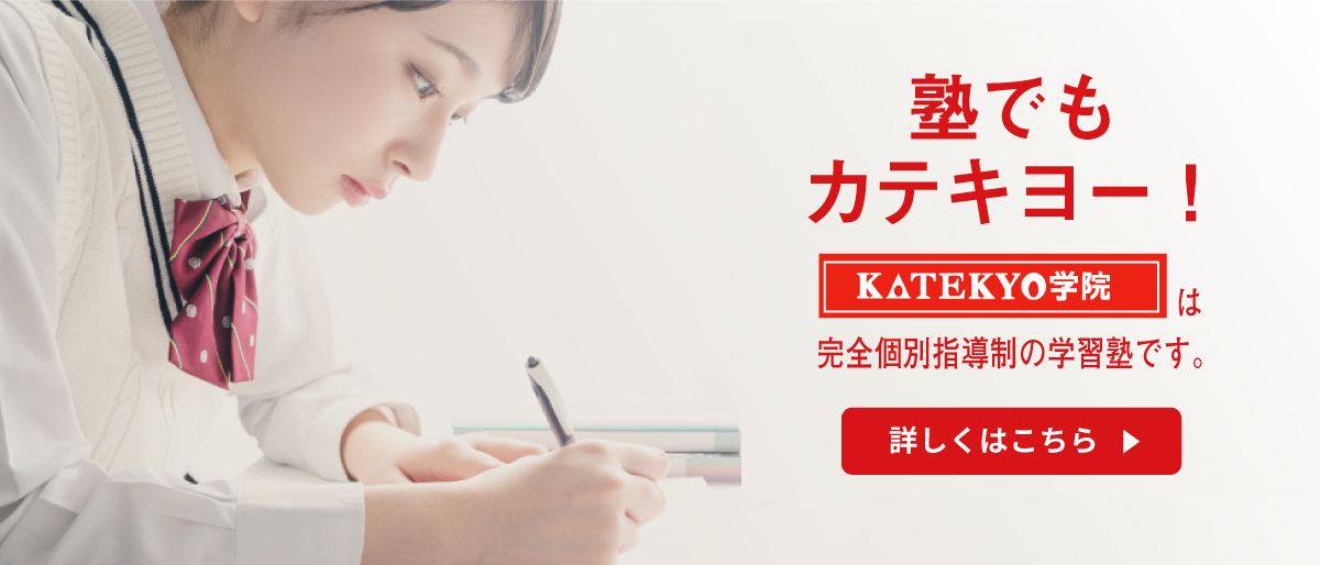 塾でもカテキョー！KATEKYO学院は完全個別指導制の学習塾です。詳しくはこちら。